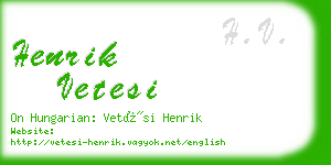 henrik vetesi business card